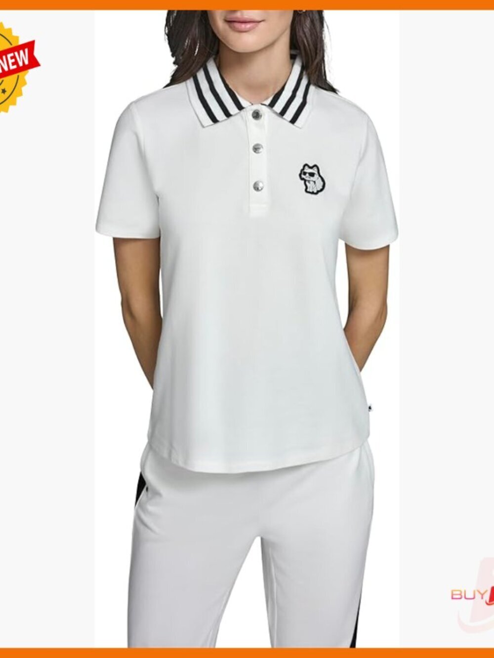 Relaxed Fit Cotton Blouse with Choupette Patch, Cap Sleeve Button Down